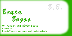 beata bogos business card