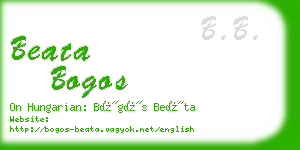 beata bogos business card